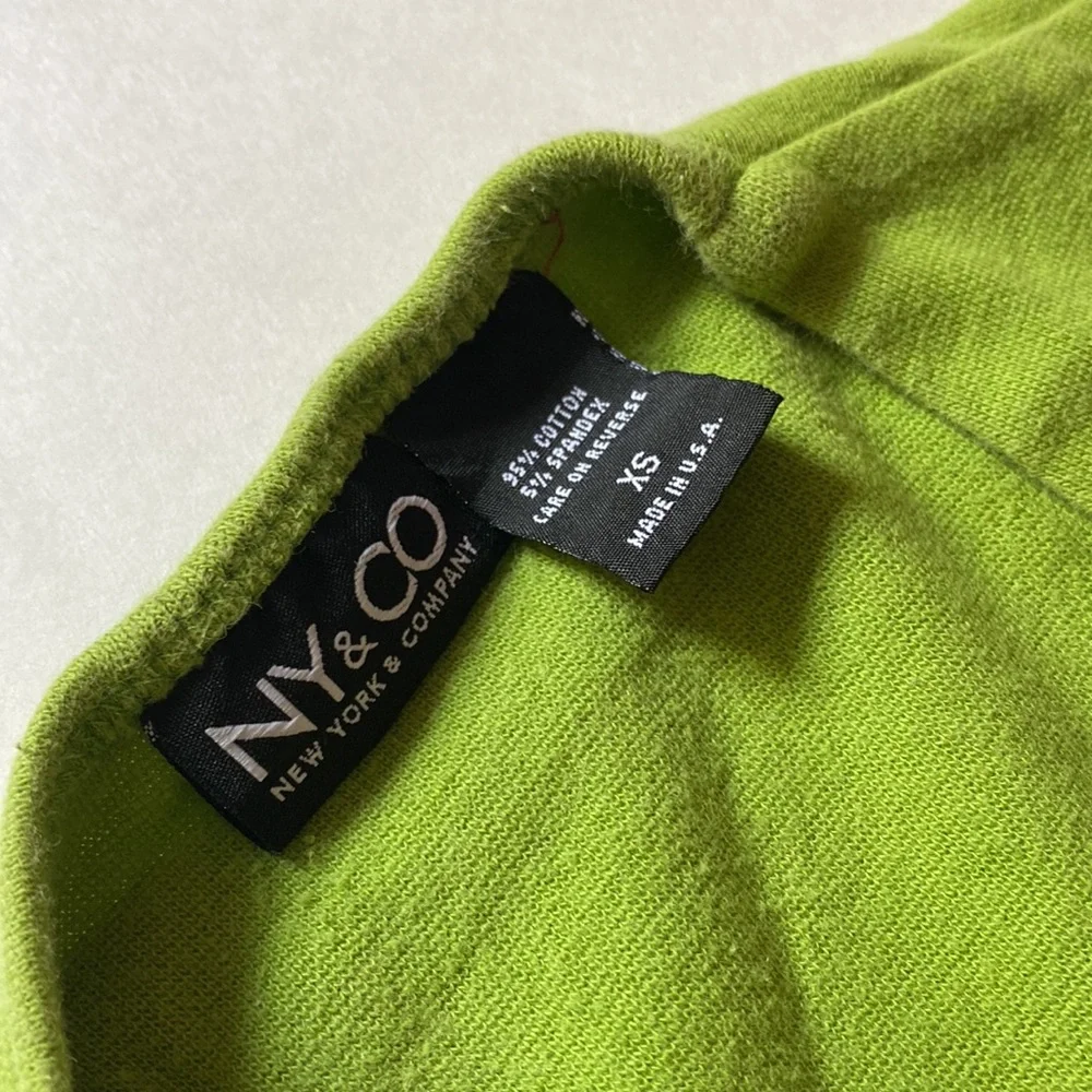 NY & CO Y2K Green Cropped Shirt Top - Picture 2 of 3
